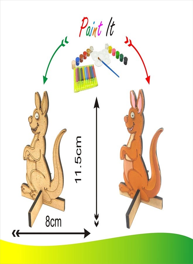 StepsToDo (with device) StepsToDo Zoo Making Kit Make and Paint Your Own Zoo Animals. Set of 10 Zoo Animals with Standee, 1 Ring Master, 1 Zoo Banner, 12 Bright Painting Colour, 12 Sketch Pen, and Unlimited Fun - Image 5